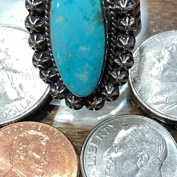 Turquoise Silver Ring Native American made - Picture 6 of 12